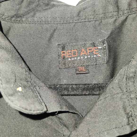 Red Ape Authentic Mens‎ Short Sleeve Black Button Down Shirt Size 3XL - Picture 10 of 10